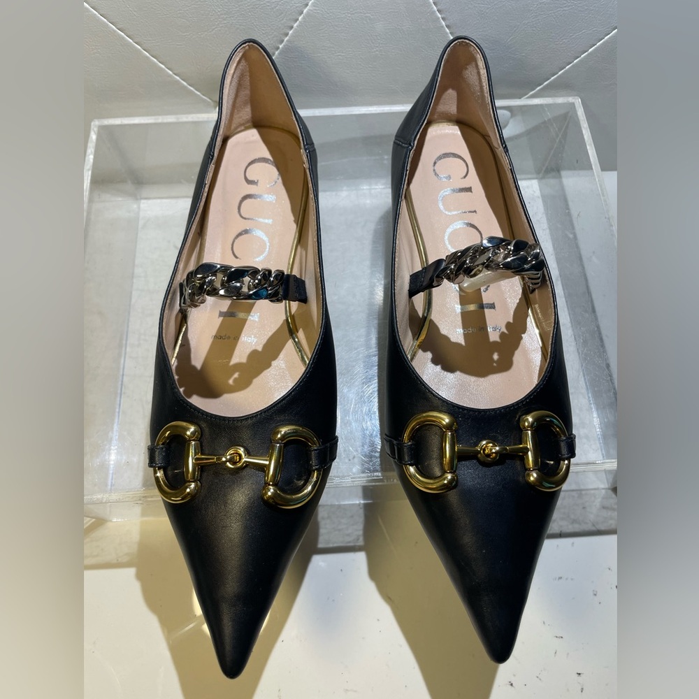 GUCCI pumps leather black sz 41 made in italy